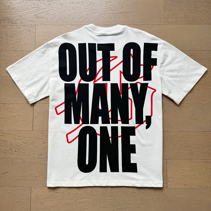 3006# P110 Real shot Godspeed American fashion rock street retro loose printed cotton short sleeves Fabric: 240g 32 count fine cotton double yarn pure cotton Color: off-white Size: S M L XL