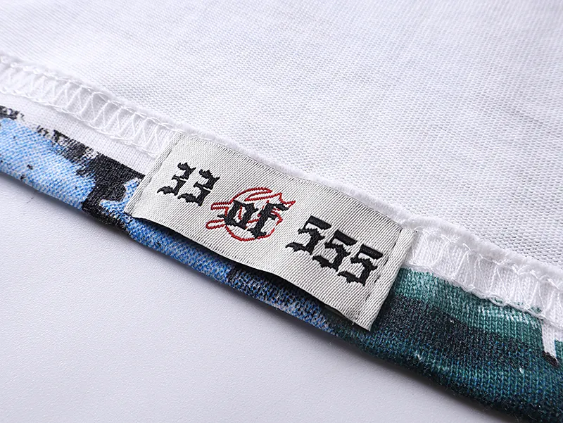 3006# P110 Real shot Godspeed American fashion rock street retro loose printed cotton short sleeves Fabric: 240g 32 count fine cotton double yarn pure cotton Color: off-white Size: S M L XL
