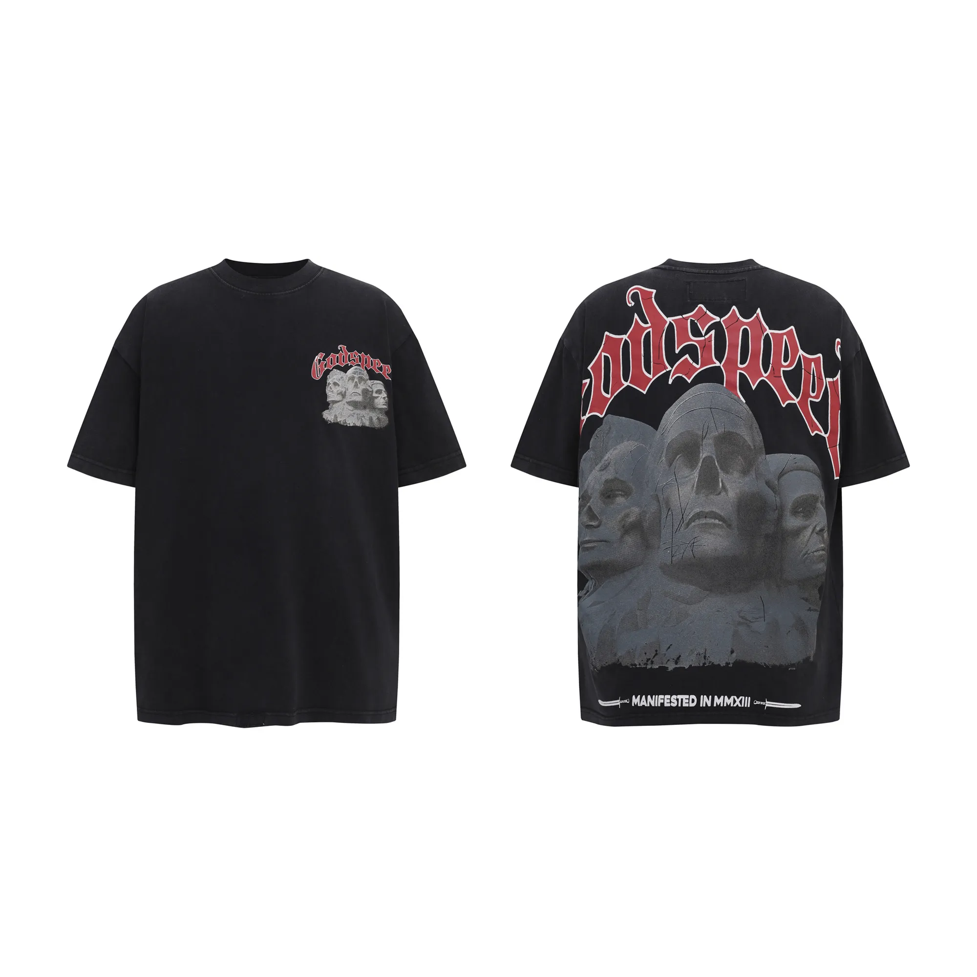 G119# P124 Godspeed short-sleeved T-shirt color: Black size: S M L XL