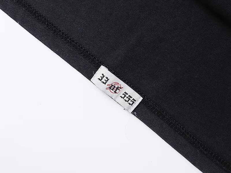 1035# P126 Washed Black Real Shot Godspeed American Fashion Rock Street Retro Washed Distressed Printed Pure Cotton Short Sleeves Fabric: 250g 32 Count Fine Cotton Double Yarn Pure Cotton Color: Washed Black Size: S M L XL