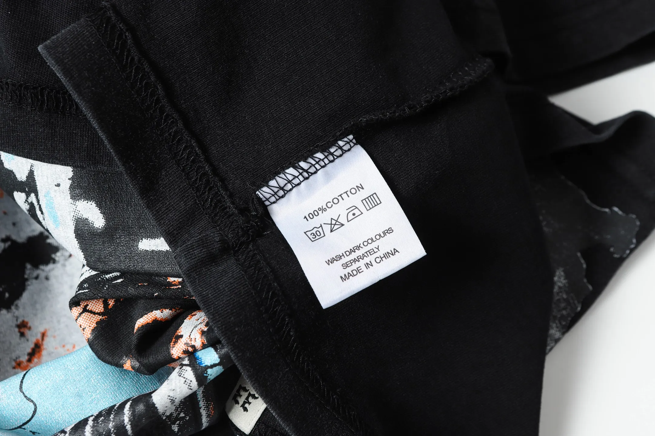 6061#washed black｜P116 Godspeed cross-border American rock and roll street washed retro style short-sleeved T (craft printing) fabric (fabric): 32 count combed double yarn 250g weight code number (size): S-M-L-XL color (colour): washed black
