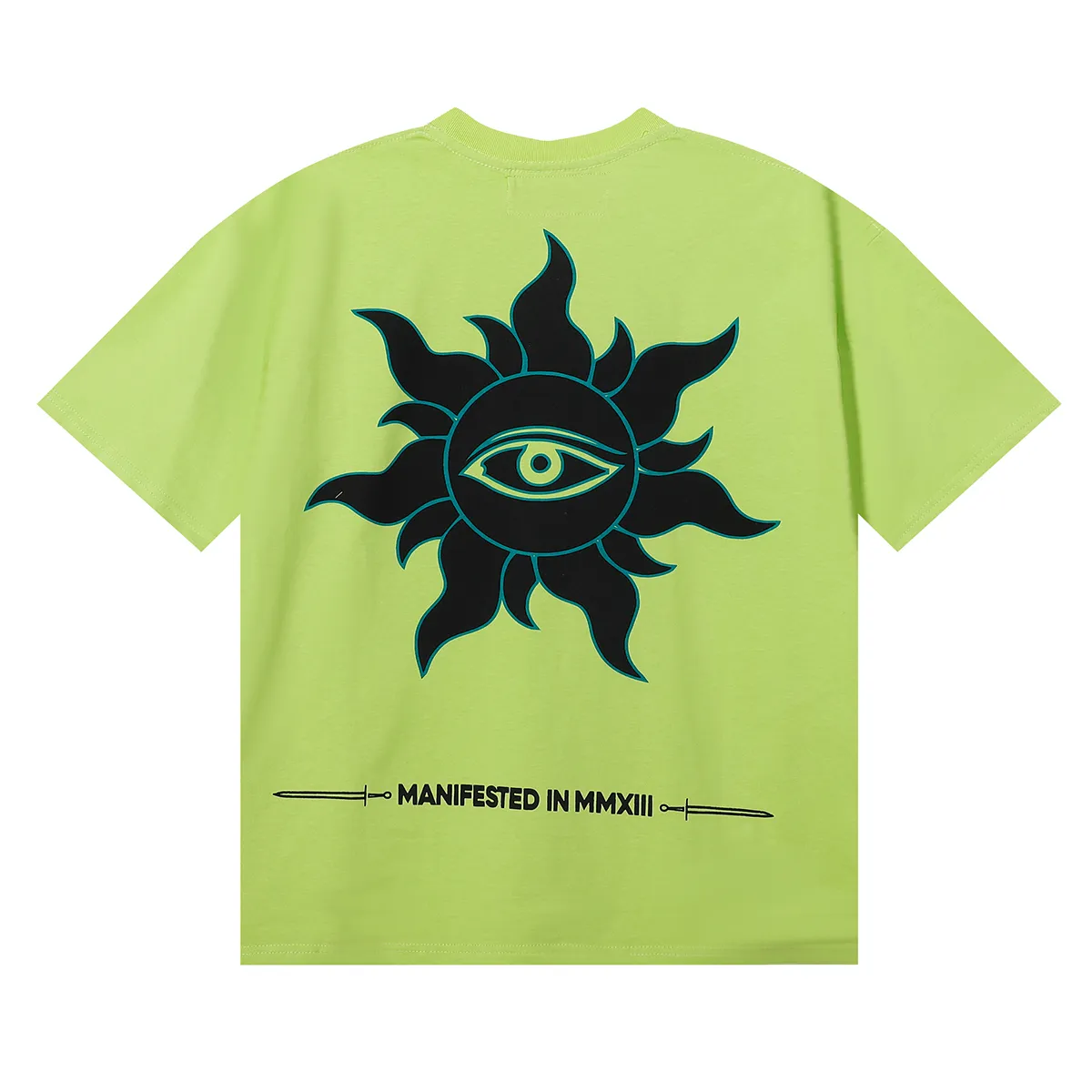 No. 7060, Mechao Godspeed Drowning Statue of Liberty Print High Weight Double Yarn Pure Cotton Round Neck Short Sleeve T Batch 110 Color: Black, White, Green; Size: S M L XL