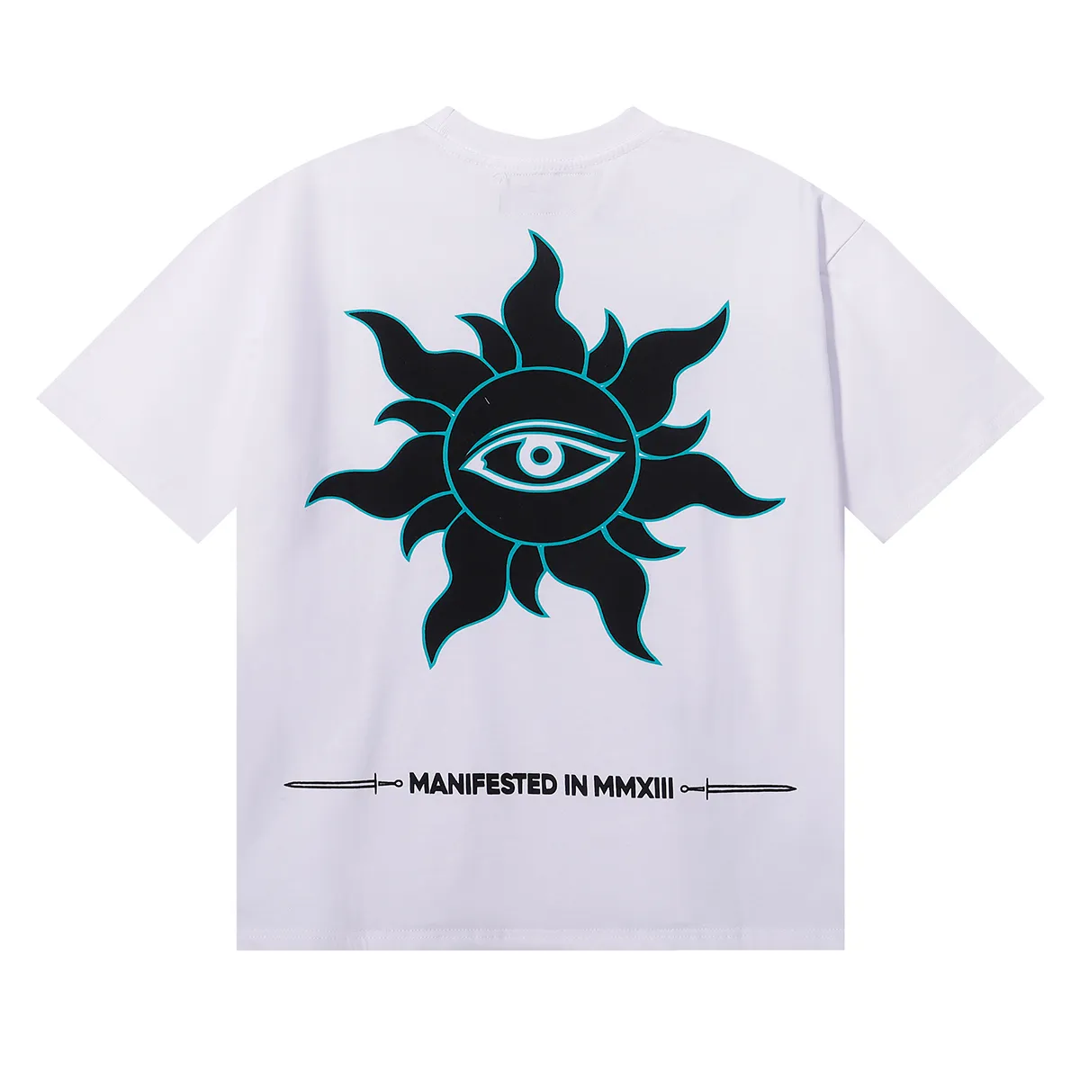 No. 7060, Mechao Godspeed Drowning Statue of Liberty Print High Weight Double Yarn Pure Cotton Round Neck Short Sleeve T Batch 110 Color: Black, White, Green; Size: S M L XL