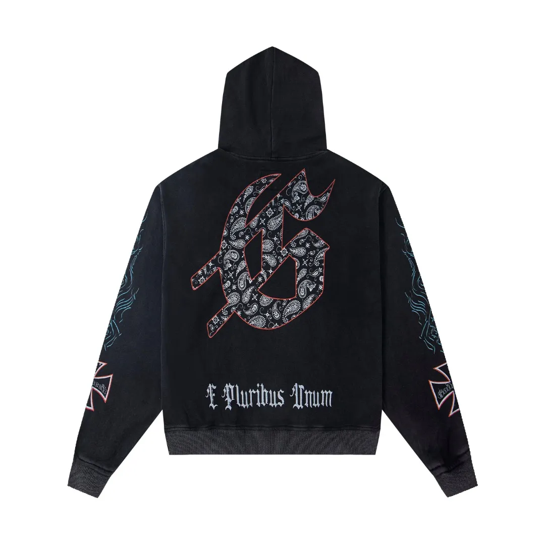 G19# GodSpeed ​​white ink direct spray sweatshirt S-XL washed black P244 apricot P234