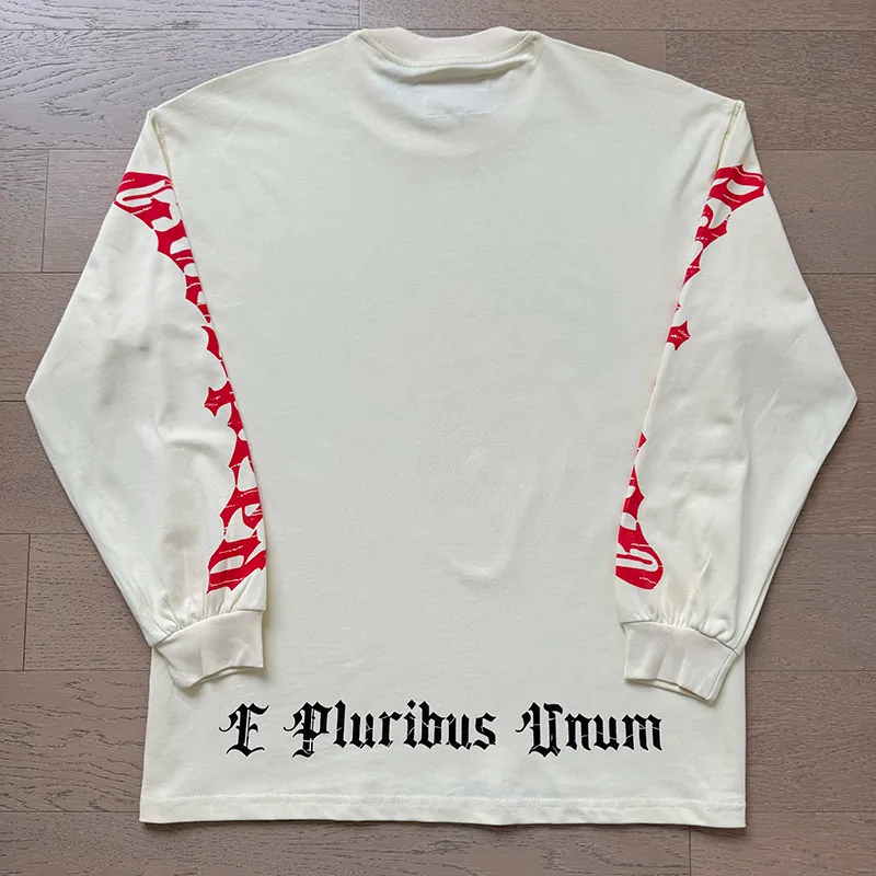 3097# P140 Real shot of Godspeed American fashion rock street pure cotton loose bottoming long-sleeved T-shirt long T. Fabric: 270g 32 count fine cotton double yarn pure cotton Color: Apricot Code number: S M L XL