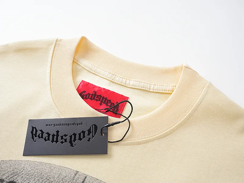 3097# P140 Real shot of Godspeed American fashion rock street pure cotton loose bottoming long-sleeved T-shirt long T. Fabric: 270g 32 count fine cotton double yarn pure cotton Color: Apricot Code number: S M L XL