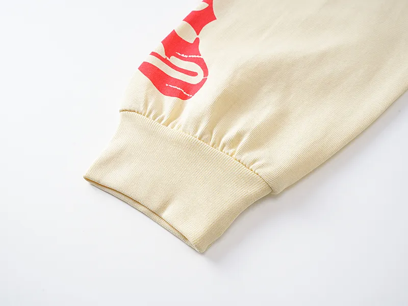 3097# P140 Real shot of Godspeed American fashion rock street pure cotton loose bottoming long-sleeved T-shirt long T. Fabric: 270g 32 count fine cotton double yarn pure cotton Color: Apricot Code number: S M L XL