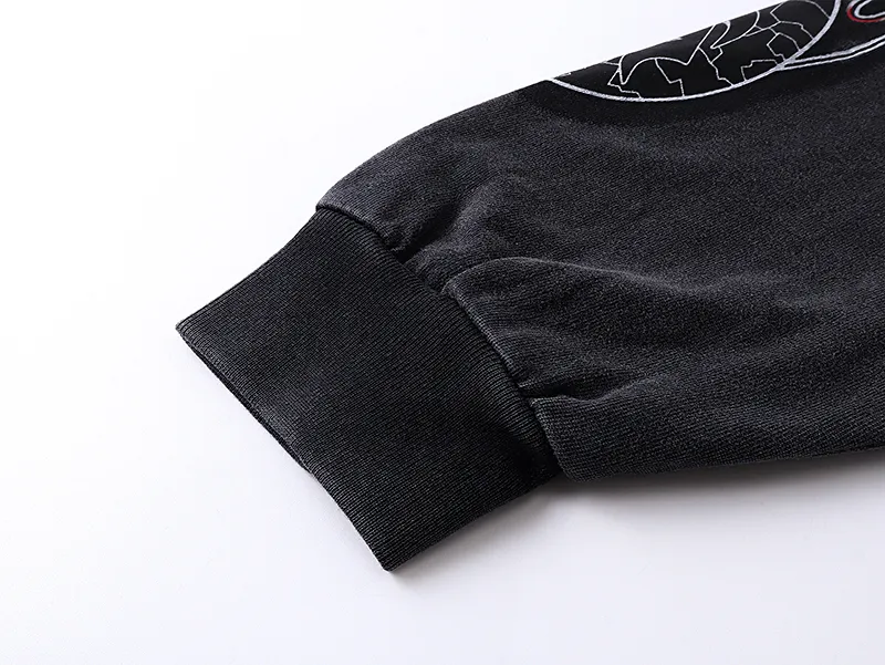 1098# P160 Washed Black Real Shot Godspeed American Fashion Rock Street Retro Washed Distressed Printed Pure Cotton Short Sleeves Fabric: 270g 32 Count Fine Cotton Double Yarn Pure Cotton Color: Washed Black Size: S M L XL