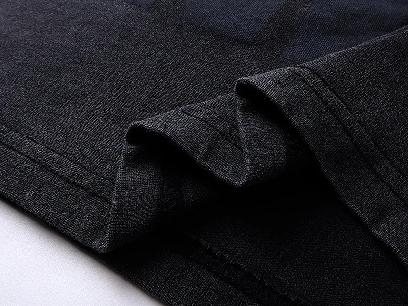 1098# P160 Washed Black Real Shot Godspeed American Fashion Rock Street Retro Washed Distressed Printed Pure Cotton Short Sleeves Fabric: 270g 32 Count Fine Cotton Double Yarn Pure Cotton Color: Washed Black Size: S M L XL