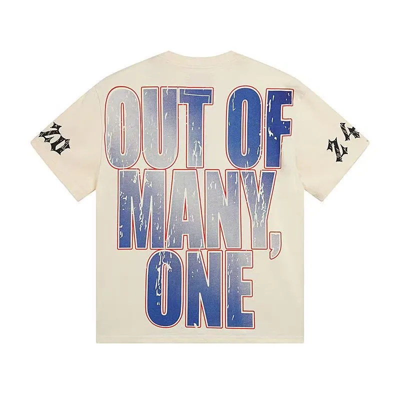 5051# White/Apricot | P104 Godspeed cross-border American rock and roll street washed retro style short-sleeved T (craft print) Fabric (fabric): 32-count combed double yarn 240 grams weight Size (size): S-M-L-XL Color (colour): white, apricot,