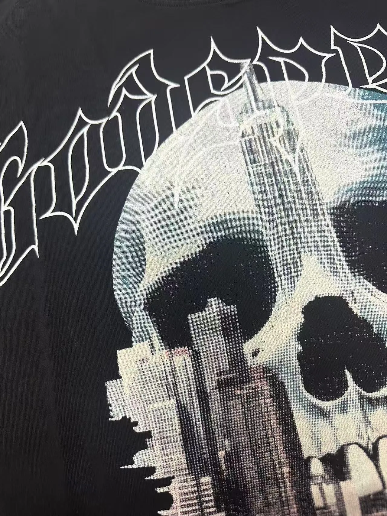6087#washed black I P116 Godspeed cross-border American rock and roll street washed retro style short-sleeved T (craft printing) fabric (fabric): 32 count combed double yarn 250 grams weight code number (size): S-M-L-XL color (colour): washed black 👉 👉