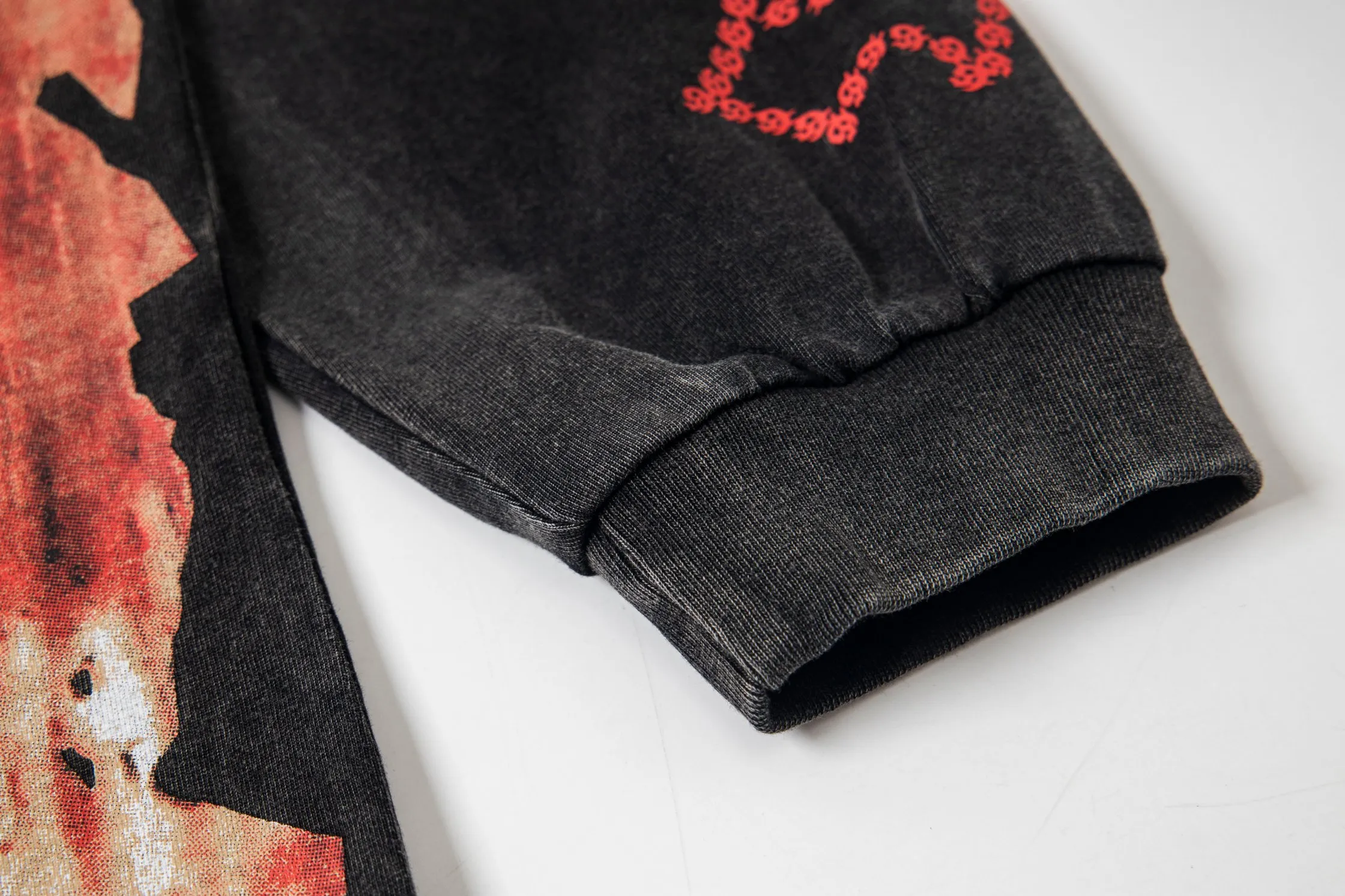 Style number G130 Washed black P156 Apricot P136 Godspeed 25SS retro washed distressed long-sleeved T-shirt Loose fit Washed black Apricot S-XL