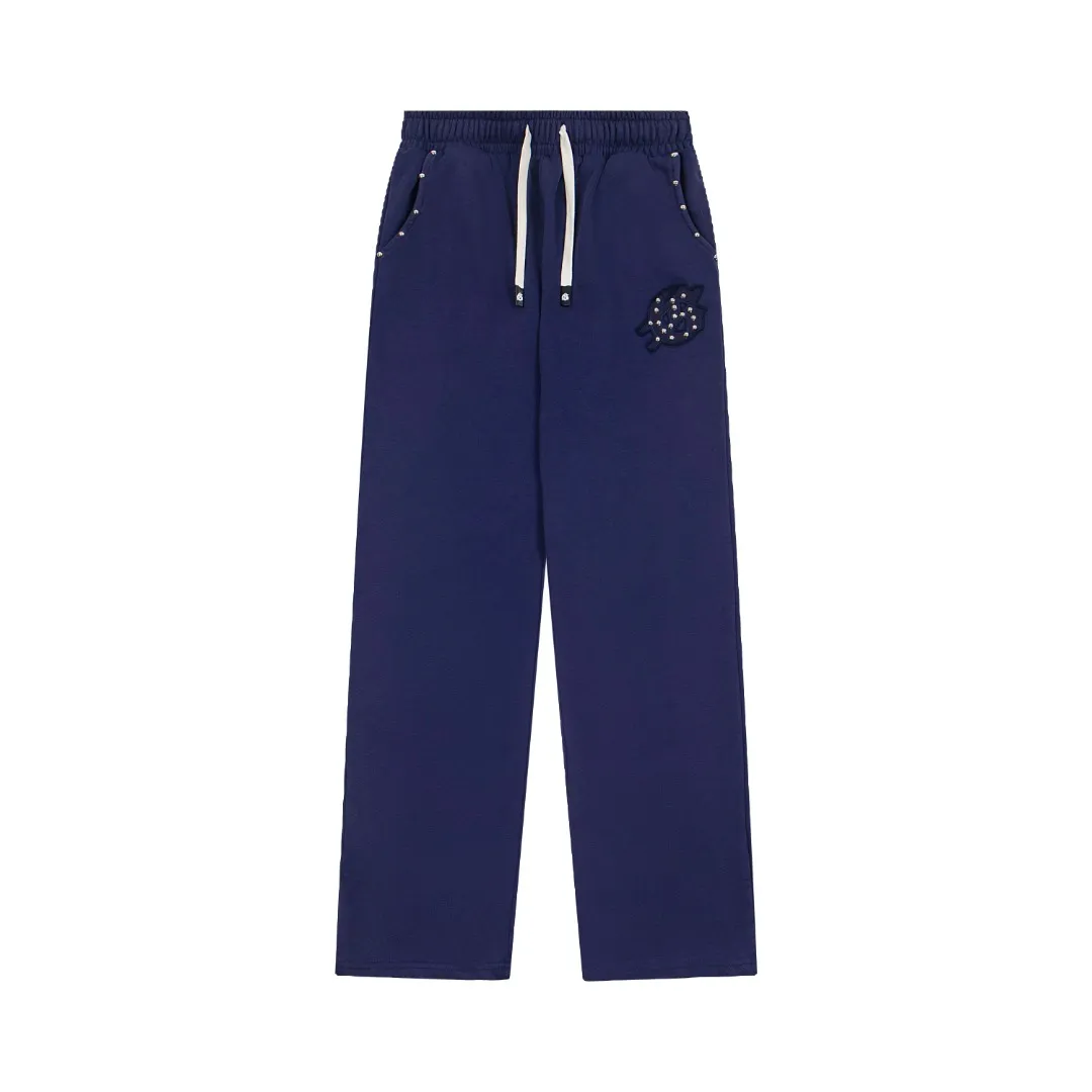 G60# GodSpeed ​​embroidered studded trousers, sizes S-XL, washed black P170, sapphire blue (washed) P170, gray P160