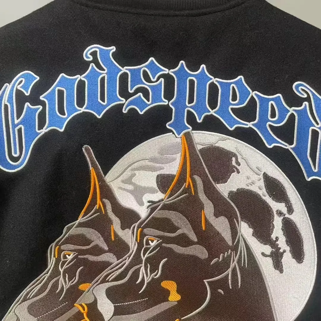 430💰G102 godspeed quilted embroidered baseball jersey back panel 70w needle embroidery s-xl