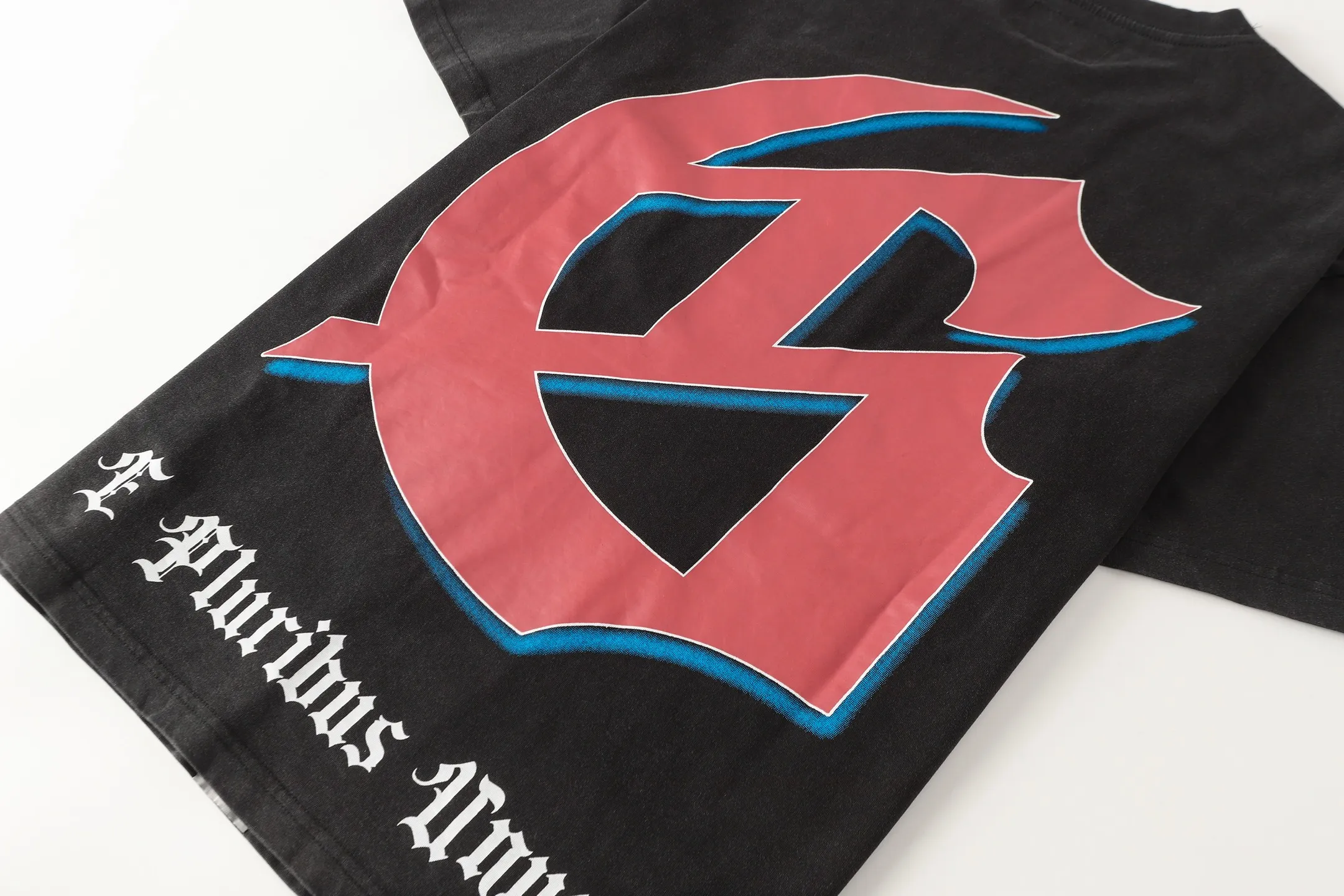 6102# washed black I P116 high-definition printing. soft touch Godspeed cross-border American rock and roll street washed retro style short-sleeved T (craft printing) fabric (fabric): 32 count combed double yarn 250 grams weight code (size): S-M-L-XL color (colour): washed black