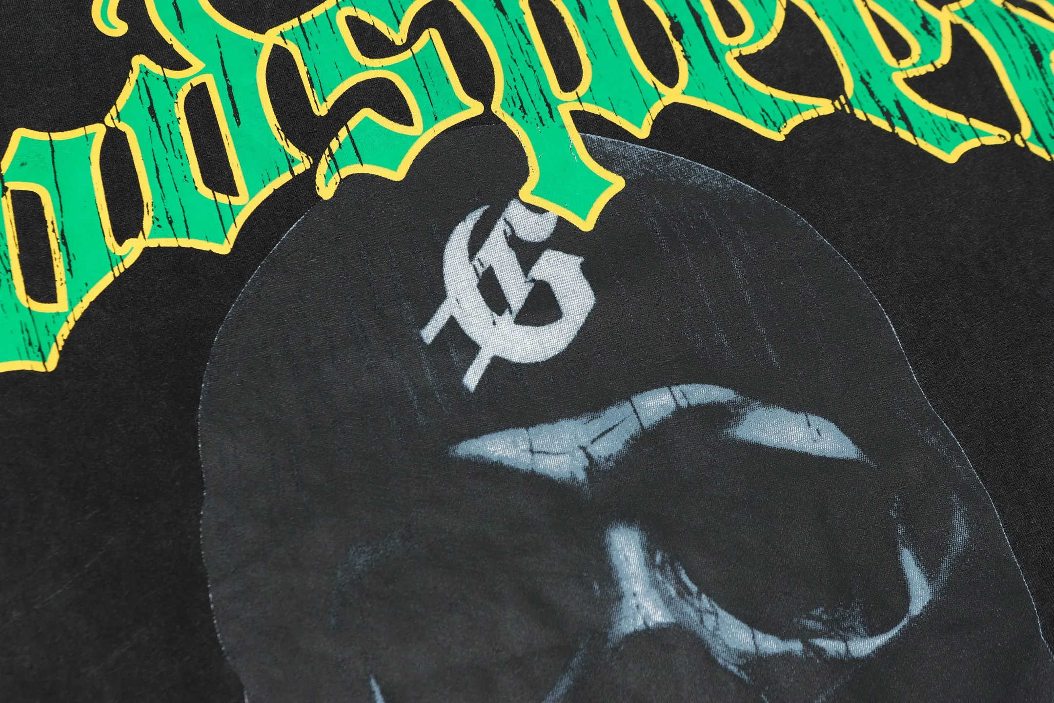 6050#washed black｜P116 Godspeed cross-border American rock and roll street washed retro style short-sleeved T (craft printing) fabric (fabric): 32 count combed double yarn 250g weight size (size): S-M-L-XL color (colour): washed black 👉