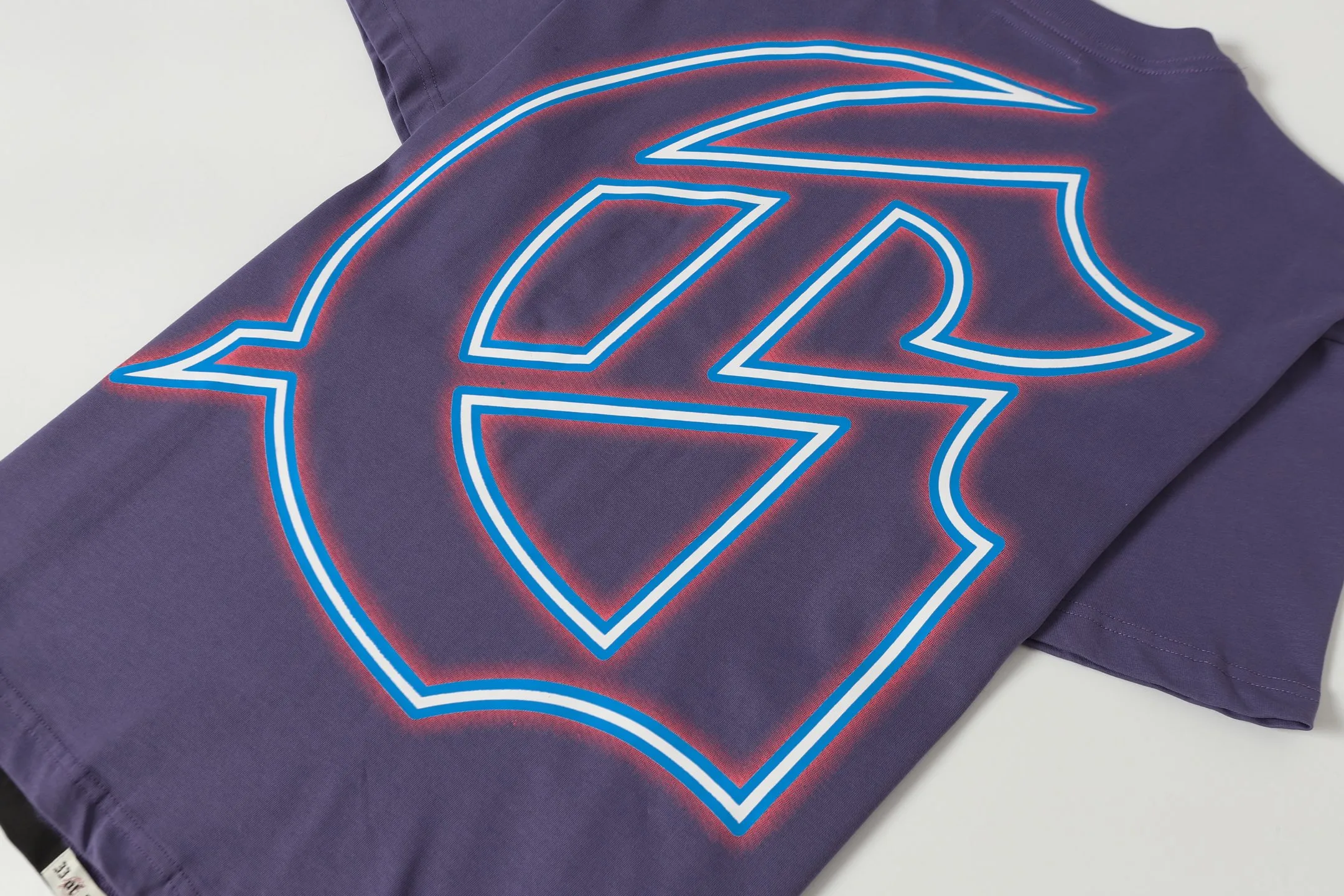 52💰5091#vine purple Godspeed cross-border American rock and roll street wash retro style short-sleeved T (craft printing) fabric (fabric) 32 combed double yarns 240 grams weight code number (size): S-M-L-XL color (colour): vine purple