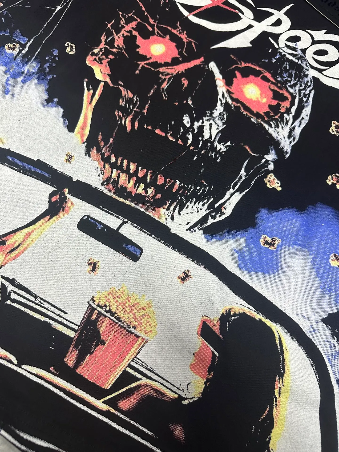 6091#washed black I P116 Godspeed cross-border American rock and roll street washed retro style short-sleeved T (craft printing) fabric (fabric): 32 count combed double yarn 250 grams weight code number (size): S-M-L-XL color (colour): washed black 👉 👉