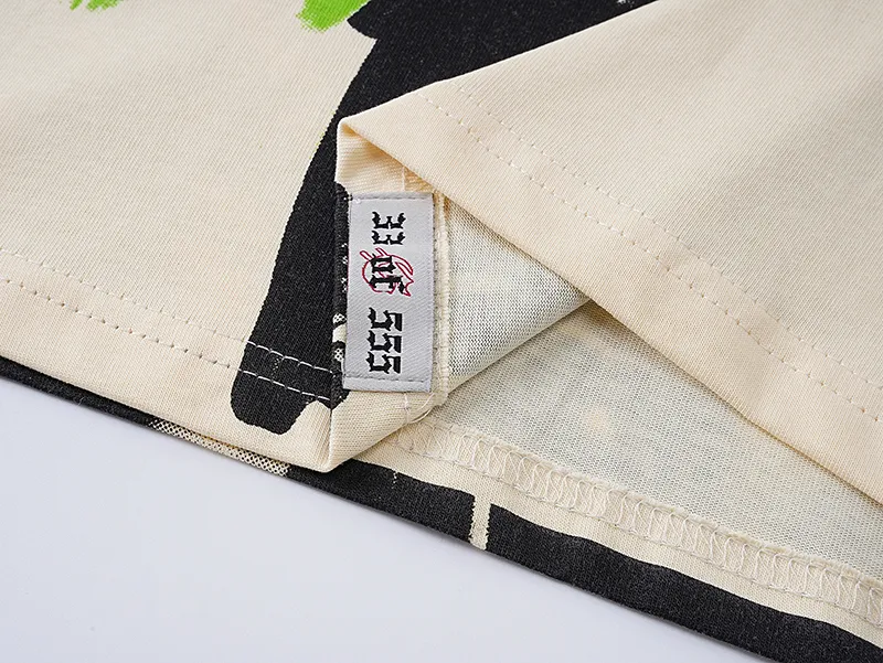 3061# P110 Real shot Godspeed American fashion rock street retro loose printed cotton short sleeves Fabric: 240g 32 count fine cotton double yarn pure cotton Color: apricot Size: S M L XL