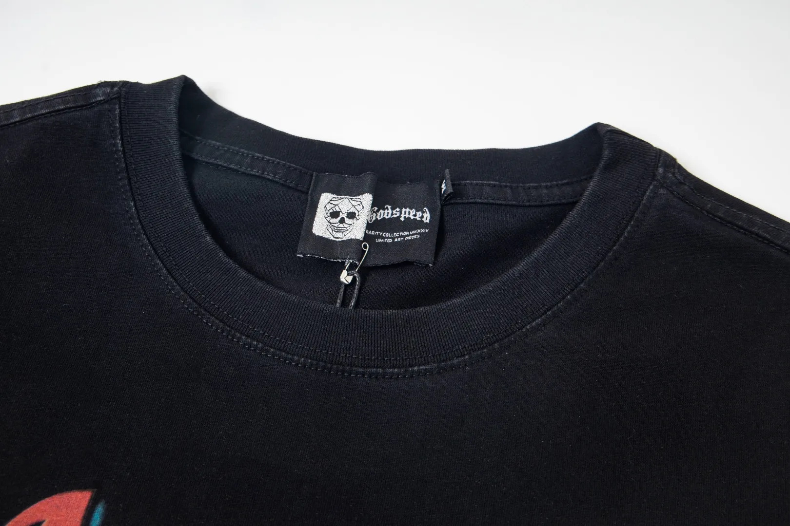 G48# GodSpeed ​​white ink direct spray washed long sleeve S-XL size black (washed) P156 apricot P146