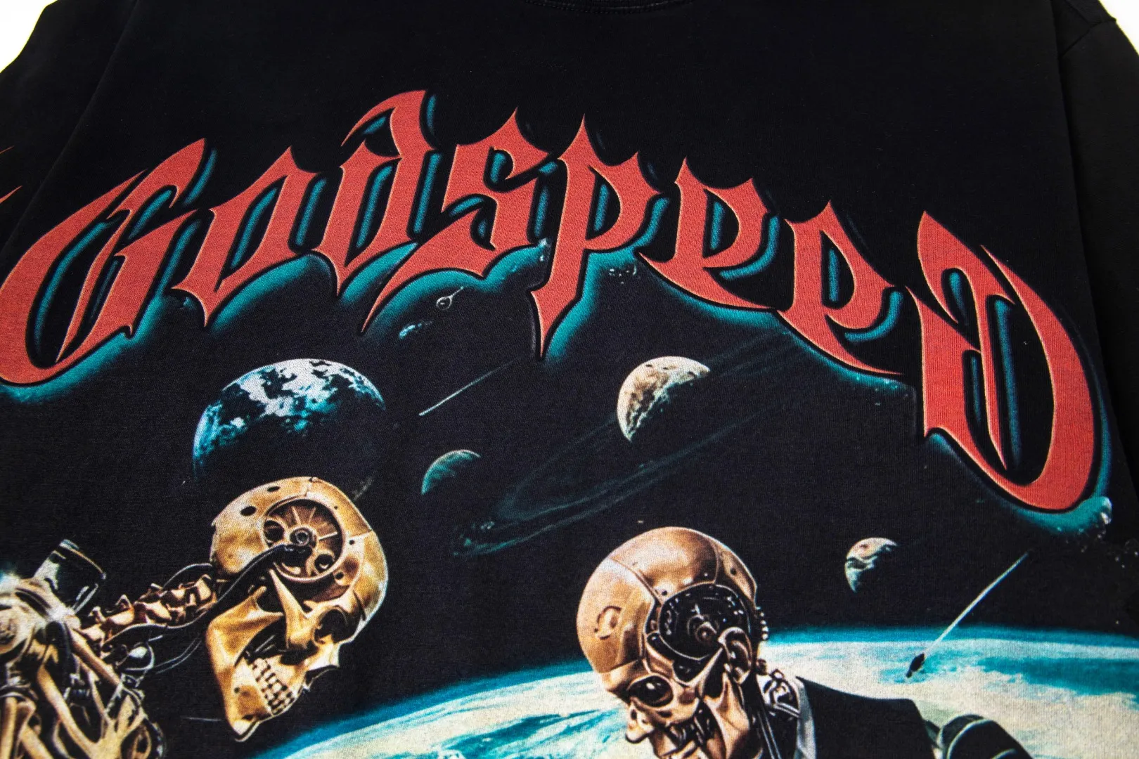 G48# GodSpeed ​​white ink direct spray washed long sleeve S-XL size black (washed) P156 apricot P146