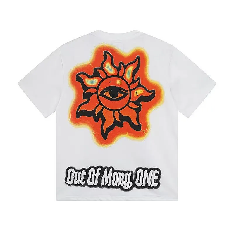 5025# white/apricot | P104 Godspeed cross-border American rock and roll street washed retro style short-sleeved T (craft printing) fabric (fabric): 32 counts combed double yarn 240 grams weight code (size): S-M-L-XL color (colour): white, apricot,