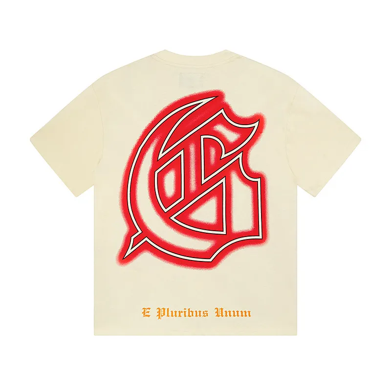 3167# P106 Real shot Godspeed American fashion rock street retro loose printed cotton short sleeves Fabric: 240g 32 count fine cotton double yarn pure cotton Color: apricot Size: S M L XL