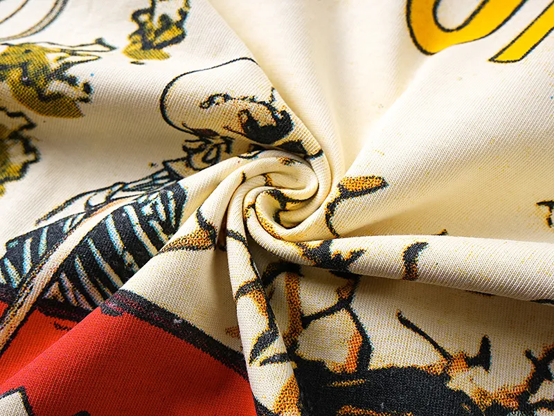 3167# P106 Real shot Godspeed American fashion rock street retro loose printed cotton short sleeves Fabric: 240g 32 count fine cotton double yarn pure cotton Color: apricot Size: S M L XL