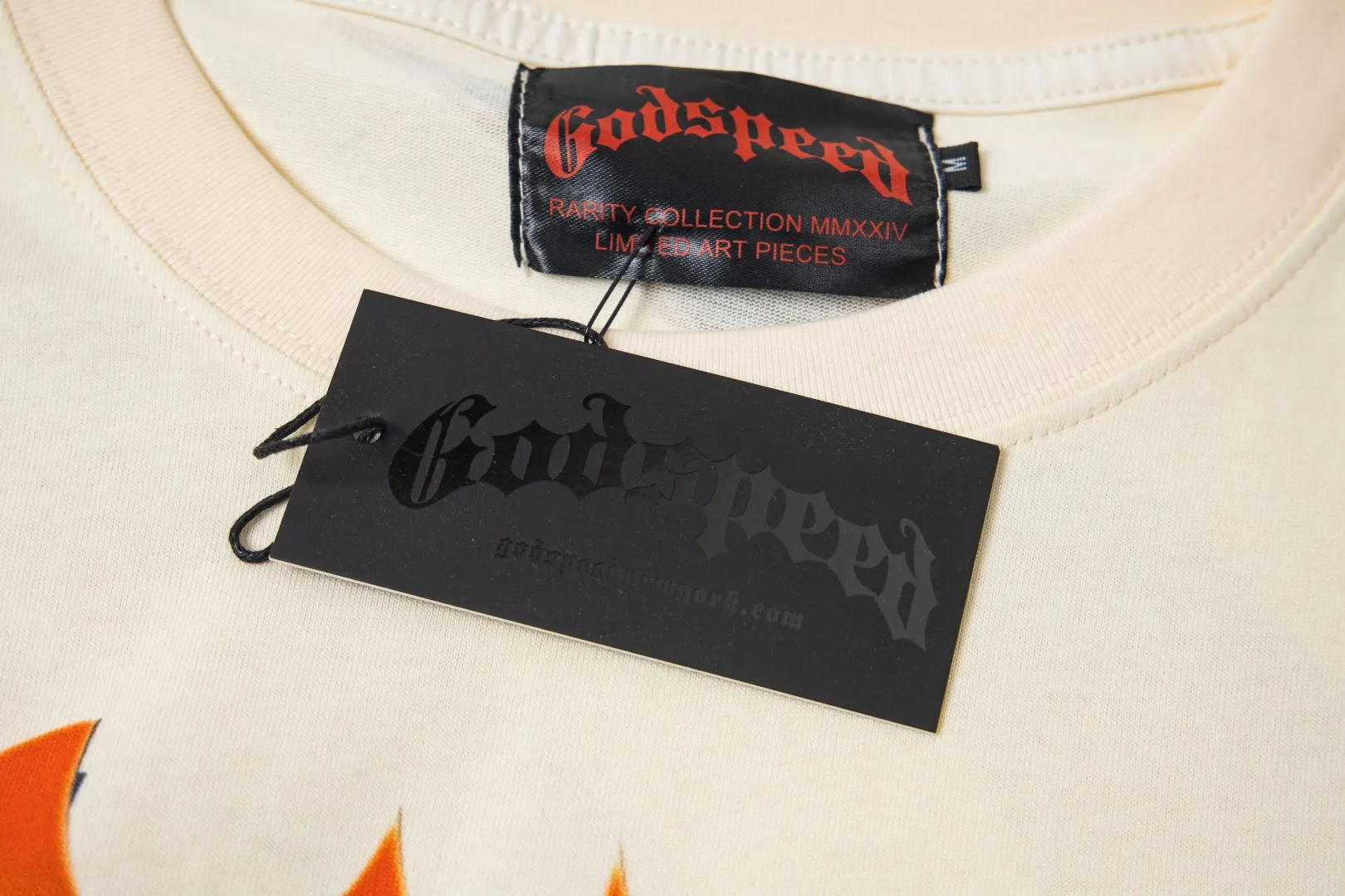 G55# GodSpeed ​​white ink direct spray wash long sleeve S-XL size apricot P146