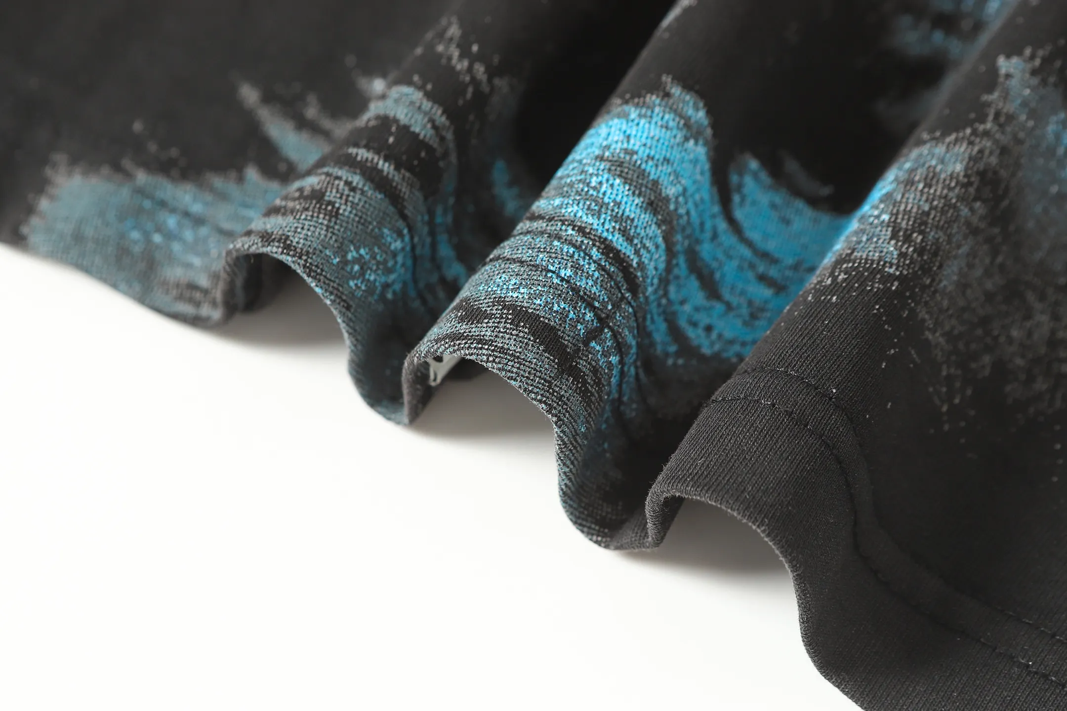 6076# washed black | P116 Godspeed cross-border American rock and roll street washed retro style short-sleeved T (craft printing) fabric (fabric): 32 count combed double yarn 250 grams weight code number (size): S-M-L-XL color (colour): washed black