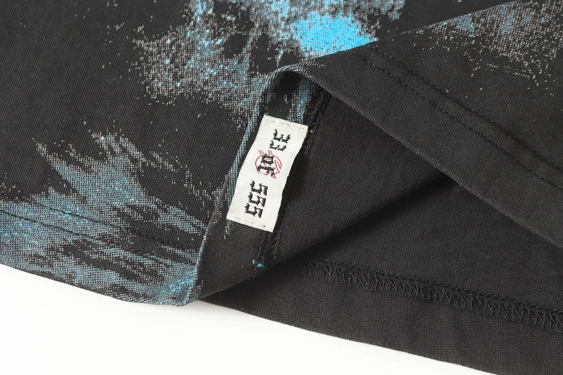 6076# washed black | P116 Godspeed cross-border American rock and roll street washed retro style short-sleeved T (craft printing) fabric (fabric): 32 count combed double yarn 250 grams weight code number (size): S-M-L-XL color (colour): washed black