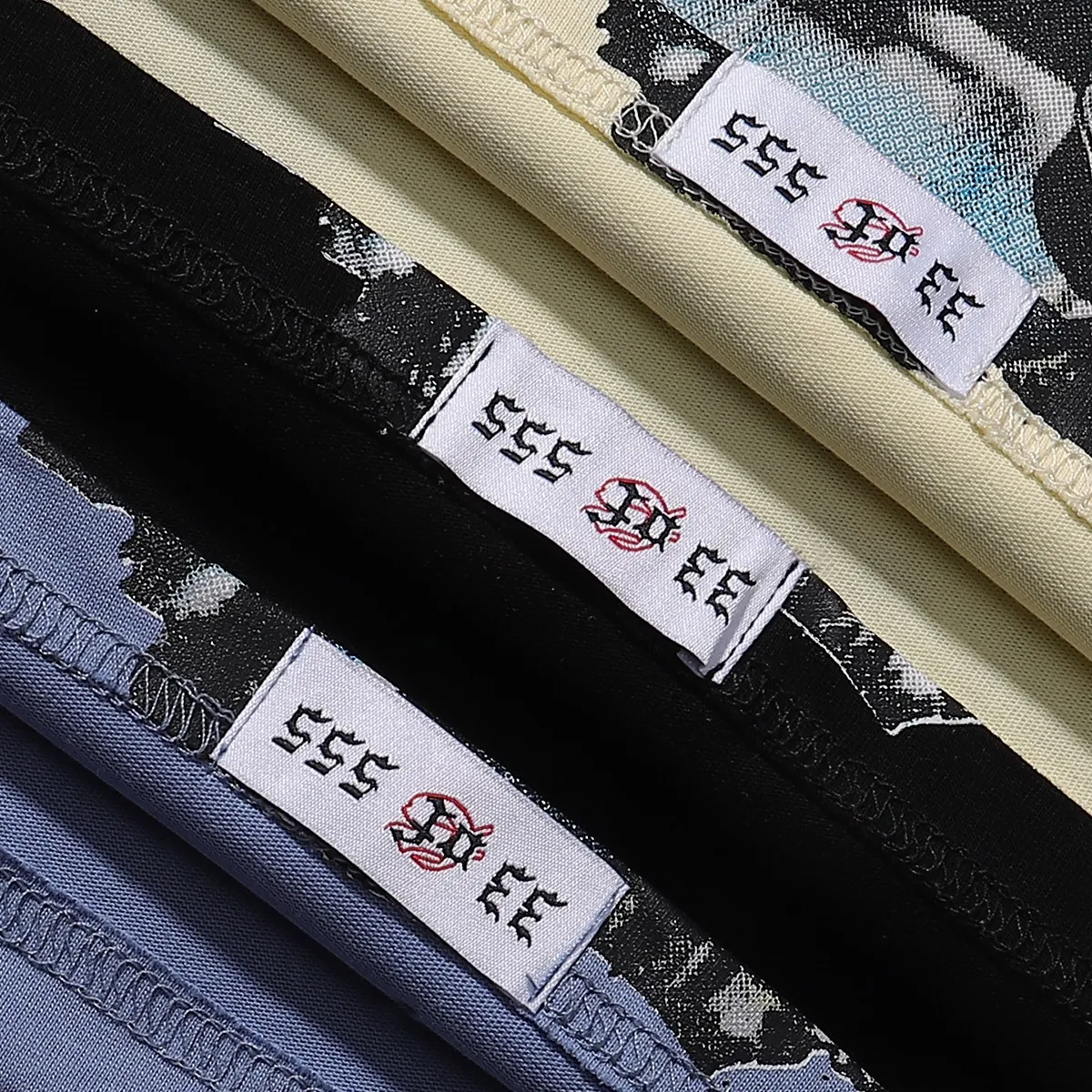 No. 7002, American fashion Godspeed Statue of Liberty printed high-quality double yarn pure cotton casual short-sleeved T-shirt batch 110 Color: black, apricot, blue; Size: S M L XL