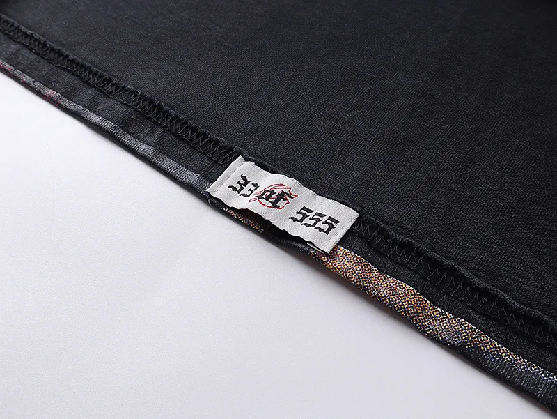 1066# P126 Washed Black Real Shot Godspeed American Fashion Rock Street Retro Washed Distressed Printed Cotton Short Sleeves Fabric: 250g 32 Count Fine Cotton Double Yarn Pure Cotton Color: Washed Black Size: S M L XL