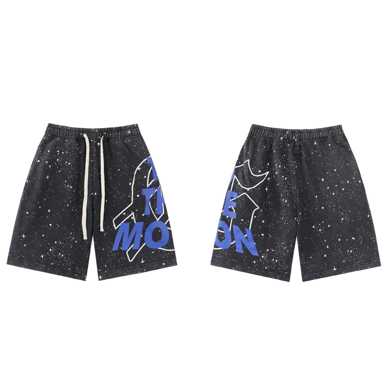 💰150 Style number: BR 8675 Fabric: 380g washed, real shot, beautiful and fashionable Godspeed printed high quality double yarn casual fashion brand washed distressed shorts Color; washed black, washed blue, code number: S M L XL