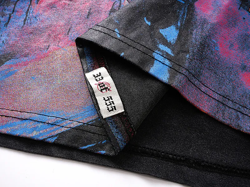 1159# P160 Washed Black Real Shot Godspeed Beauty Street Retro Washed and Distressed Pure Cotton Long T Fabric: 270g 32 Count Fine Cotton Double Yarn Pure Cotton Color: Washed Black Size: S M L XL