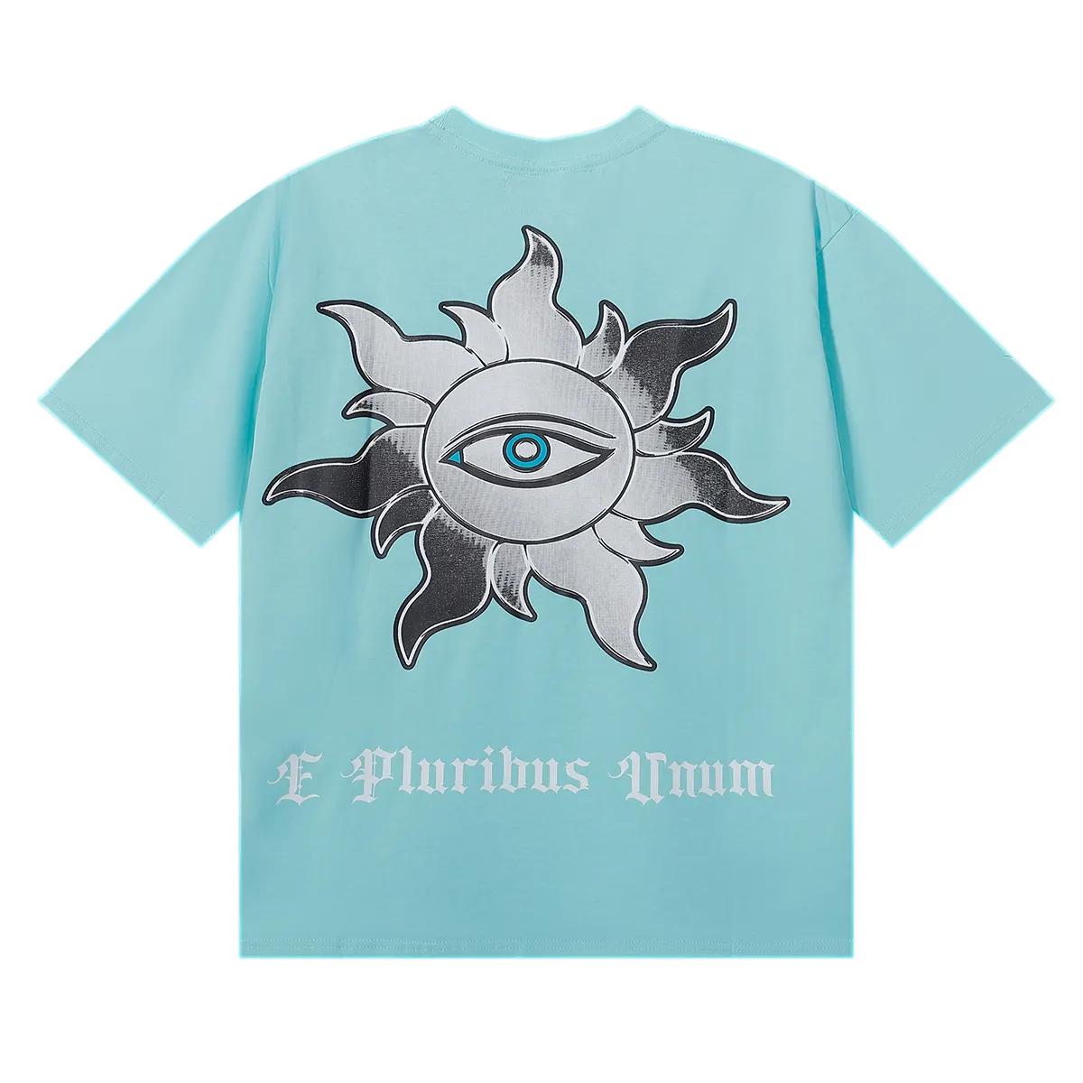 No. 7076, Mechao Godspeed Helicopter Lady Liberty printed high-quality double yarn pure cotton casual short-sleeved T-shirt batch 110 Color: black, white, lake green; Size: SM L XL
