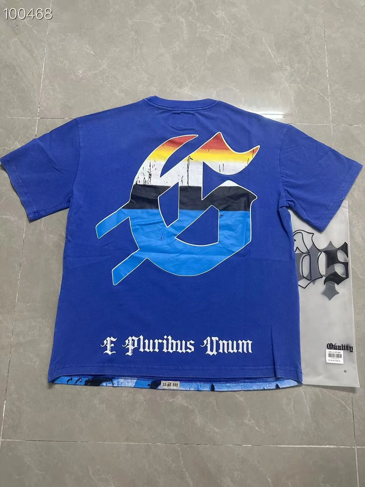 6015# Washed Klein Blue | P116 Godspeed cross-border American rock and roll street washed retro style short-sleeved T (craft print) Fabric (fabric): 32-count combed double yarn 250 grams weight Size (size): S-M-L-XL Color (colour): Washed Klein Blue