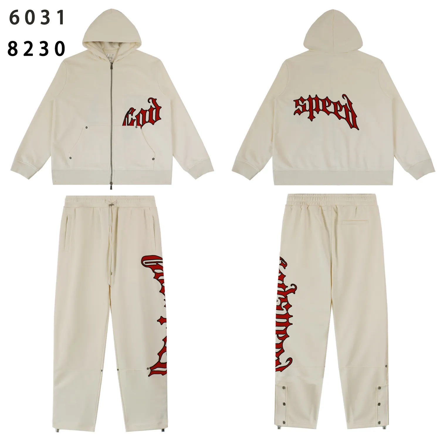 Jacket 108, trousers 108, real-shot high-level version of GODSPEED beauty trend. Simple letters, the European and American high street men's and women's cardigans hooded sweatshirts in 2025. Jackets and hoodies. Color: black, black, red, apricot, black apricot, colorful orchid, gray. Size: S M L Simple letters, European and American high street men's and women's zipper pants in 2025 Color: black black black red red apricot Size: S M L XL