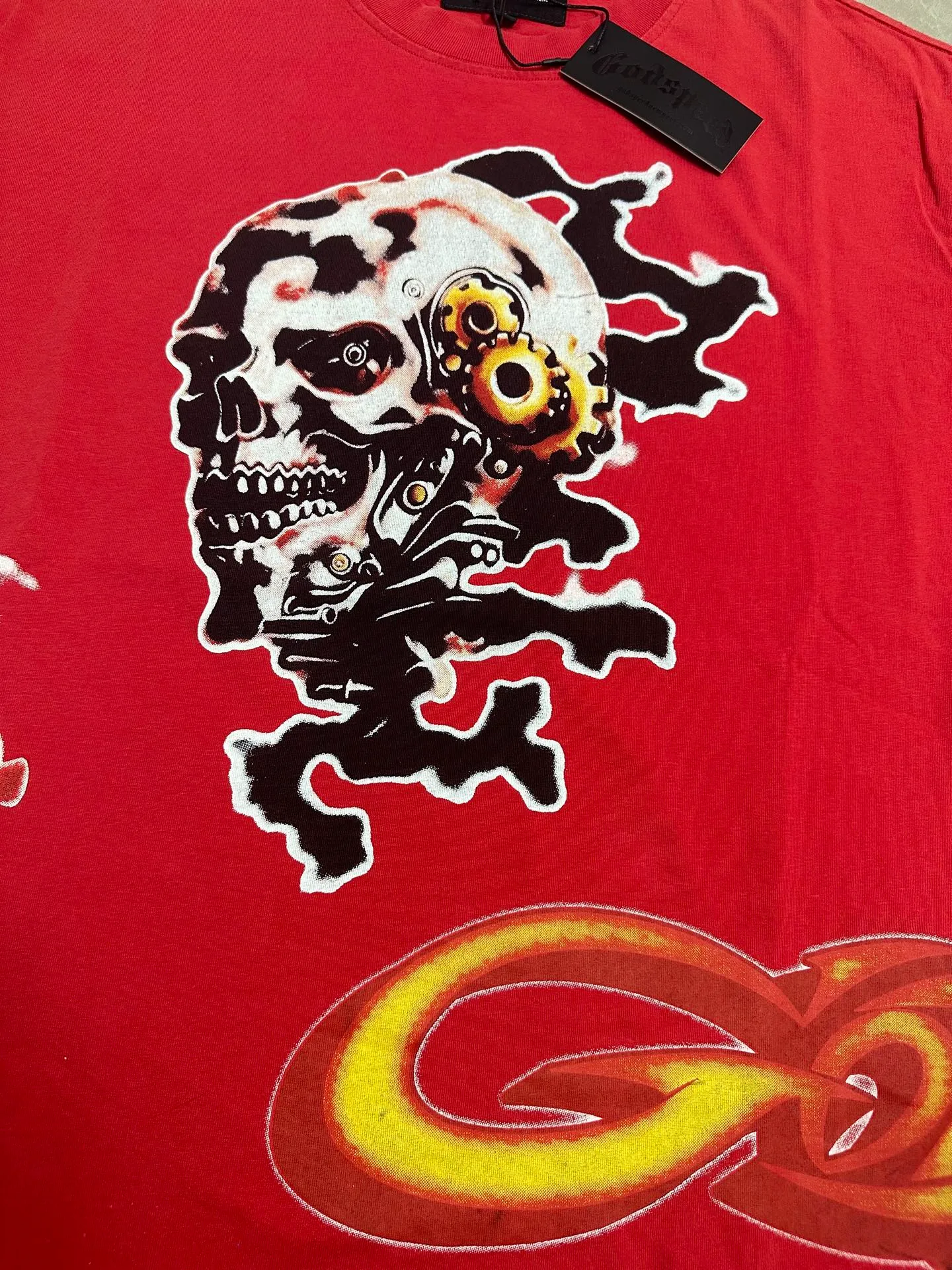 6315#washed red｜P116 Godspeed cross-border American rock and roll street washed retro style short-sleeved T (craft printing) fabric (fabric): 32 count combed double yarn 250g weight code number (size): S-M-L-XL color (colour): washed red