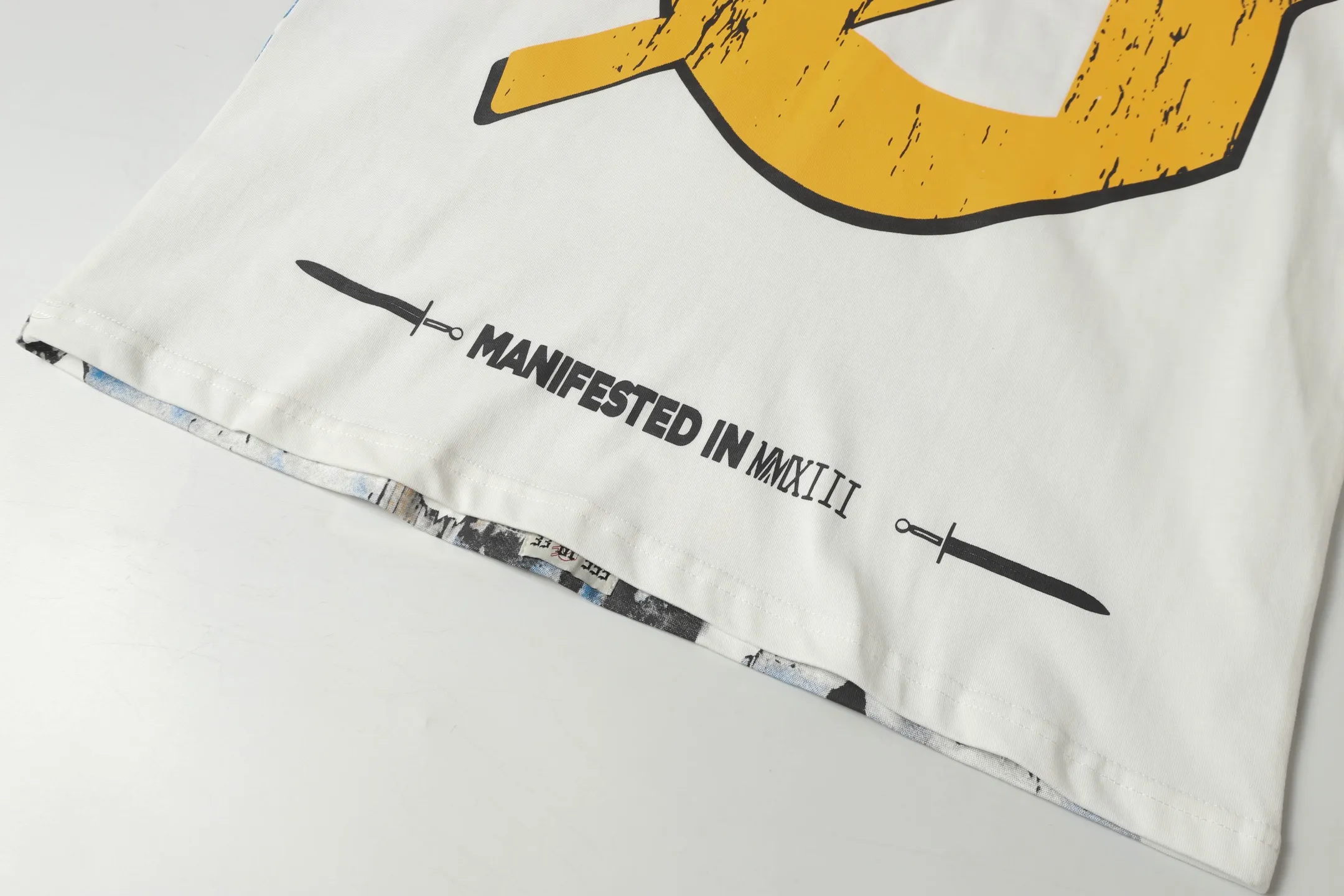 5010#apricot/white｜P104 Godspeed cross-border American rock and roll street washed retro style short-sleeved T (craft printing) fabric (fabric): 32-count combed double yarn 240 grams weight code number (size): S-M-L-XL color (colour): white, apricot,