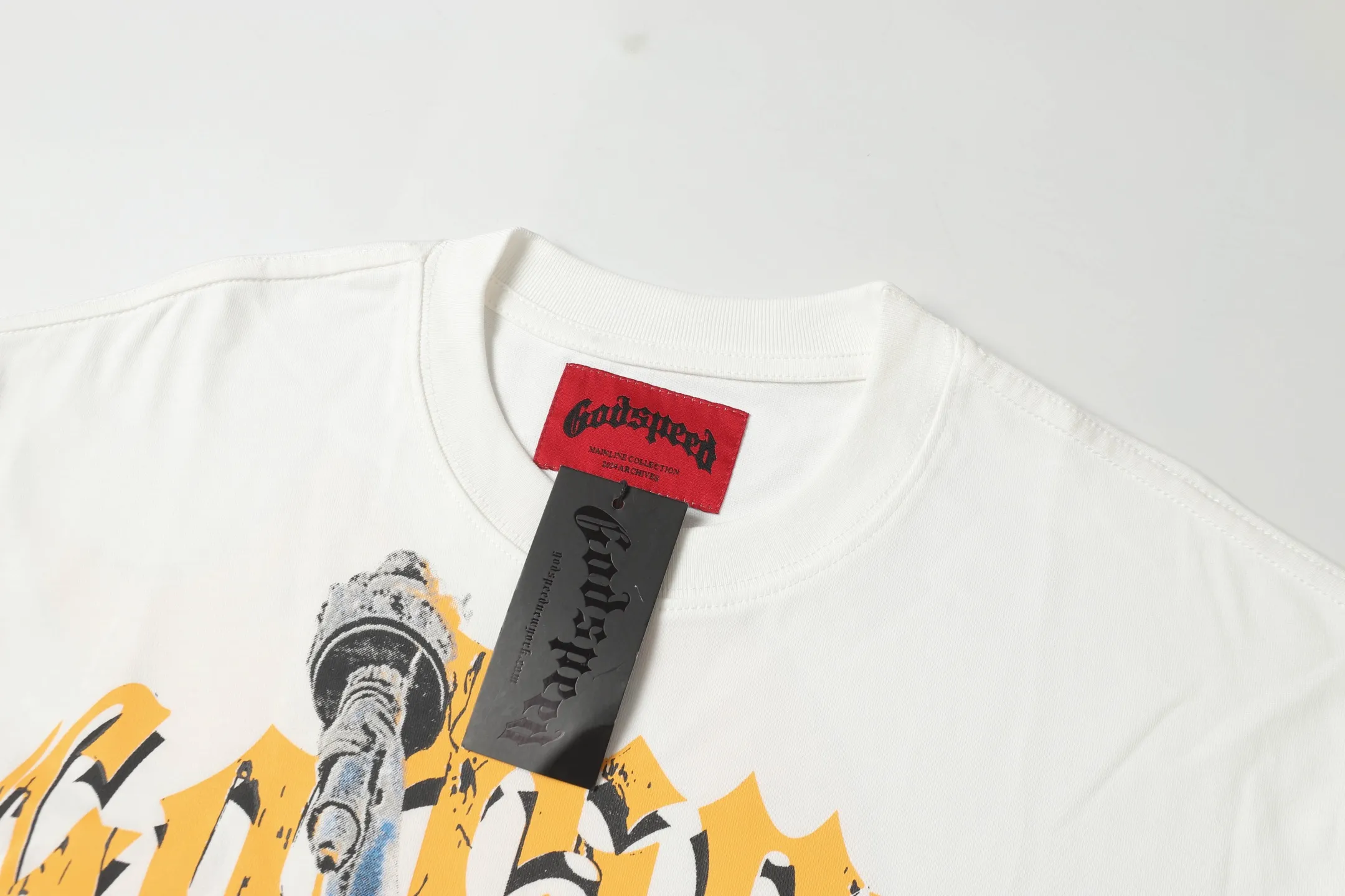 5010#apricot/white｜P104 Godspeed cross-border American rock and roll street washed retro style short-sleeved T (craft printing) fabric (fabric): 32-count combed double yarn 240 grams weight code number (size): S-M-L-XL color (colour): white, apricot,