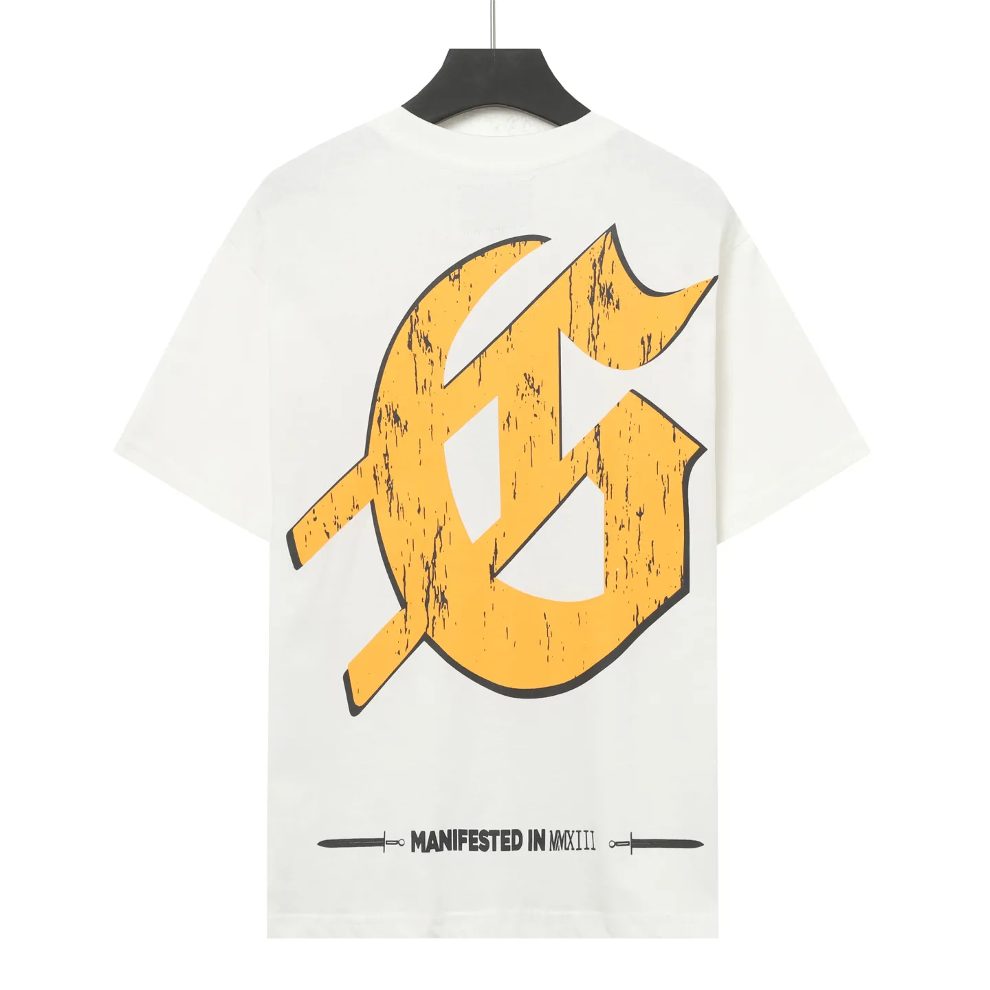 5010#apricot/white｜P104 Godspeed cross-border American rock and roll street washed retro style short-sleeved T (craft printing) fabric (fabric): 32-count combed double yarn 240 grams weight code number (size): S-M-L-XL color (colour): white, apricot,