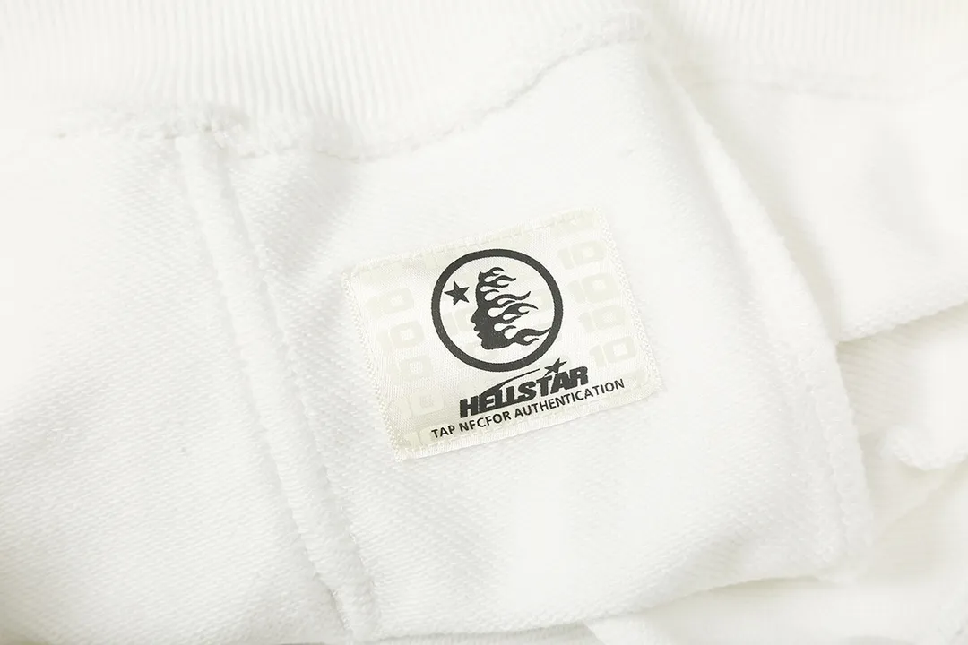 9901# P196 Ins American hip-hop trendy brand hell star letter printed high street men and women loose hooded pullover sweatshirt Color: White Black Size: S M L XL