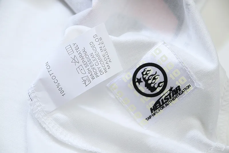 P110 5609# Real shot Hellstar Meichao high street pure cotton loose short-sleeved T-shirt Fabric: 240g 32 count fine cotton double yarn pure cotton Color: White Size: S M L XL