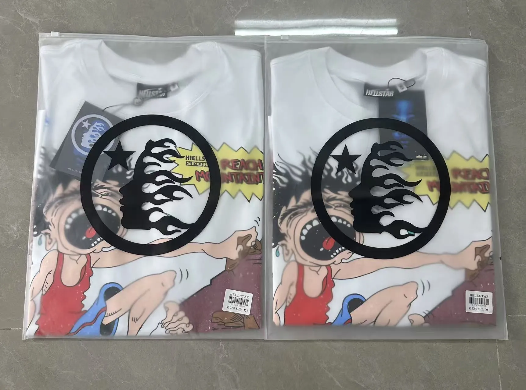 P108 Real-stock Hellstar Cross-border European and American style, street fashion brand pure cotton T-shirt Fabric (fabric): 32 pieces of 240g heavy combed double yarn pure cotton Size (size): S-M- L- X L Color (colour): white 👉