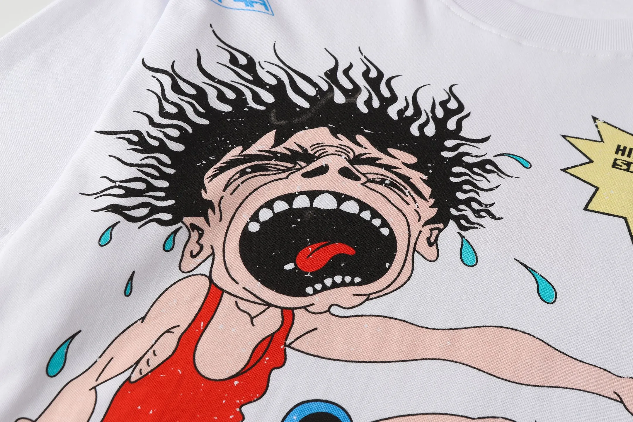 P108 Real-stock Hellstar Cross-border European and American style, street fashion brand pure cotton T-shirt Fabric (fabric): 32 pieces of 240g heavy combed double yarn pure cotton Size (size): S-M- L- X L Color (colour): white 👉