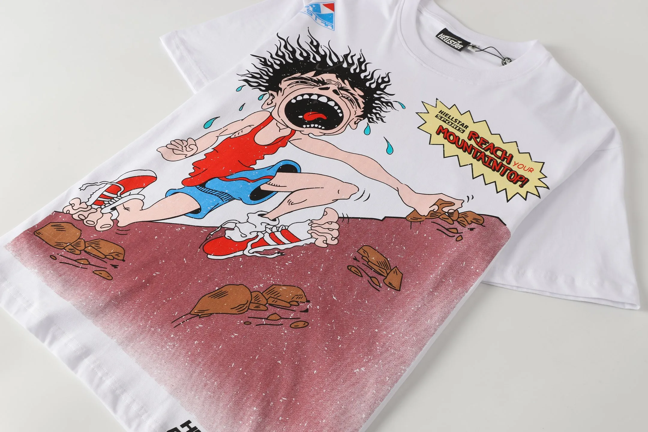 P108 Real-stock Hellstar Cross-border European and American style, street fashion brand pure cotton T-shirt Fabric (fabric): 32 pieces of 240g heavy combed double yarn pure cotton Size (size): S-M- L- X L Color (colour): white 👉