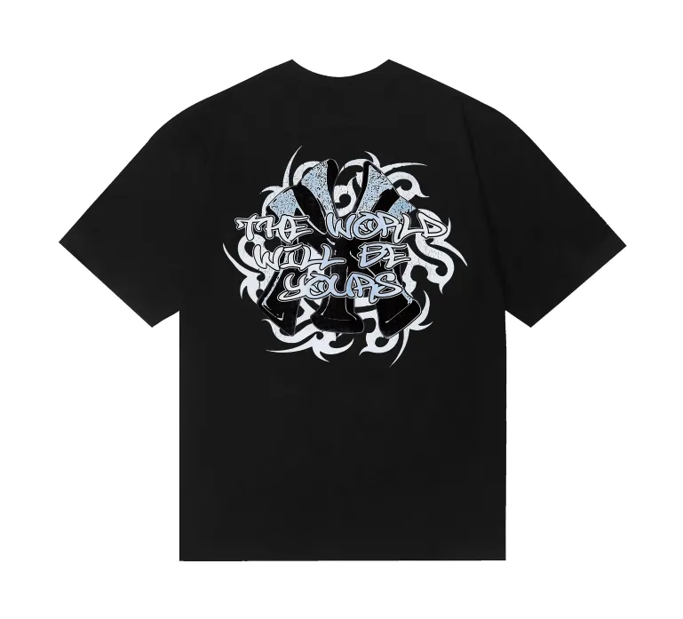 6755# P112 Hellstar American fashion high street pure cotton loose short-sleeved T-shirt Color: Black White Size: S M L XL