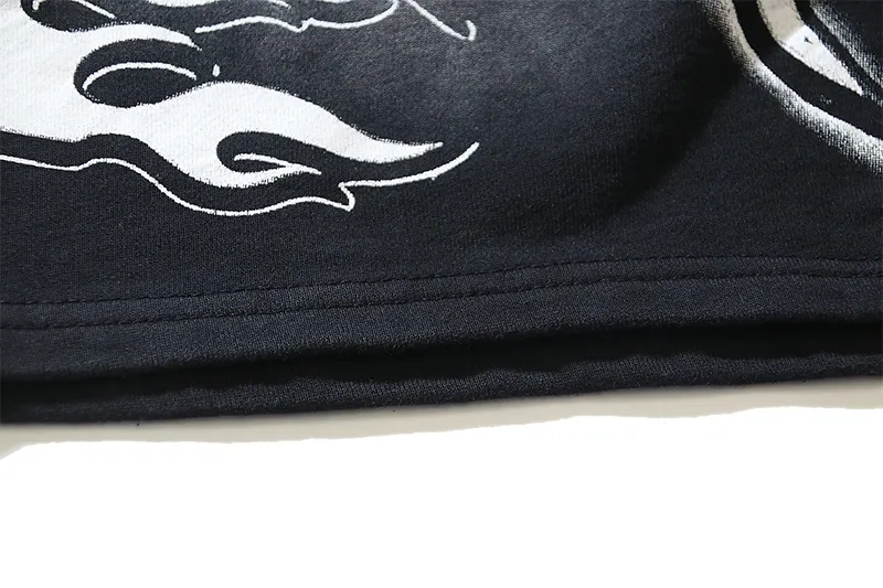 P160 791#washed black Real shot of Hellstar washed and ink-splashed casual shorts Fabric 380g pure cotton terry cloth Color: washed black Size: S M L XL