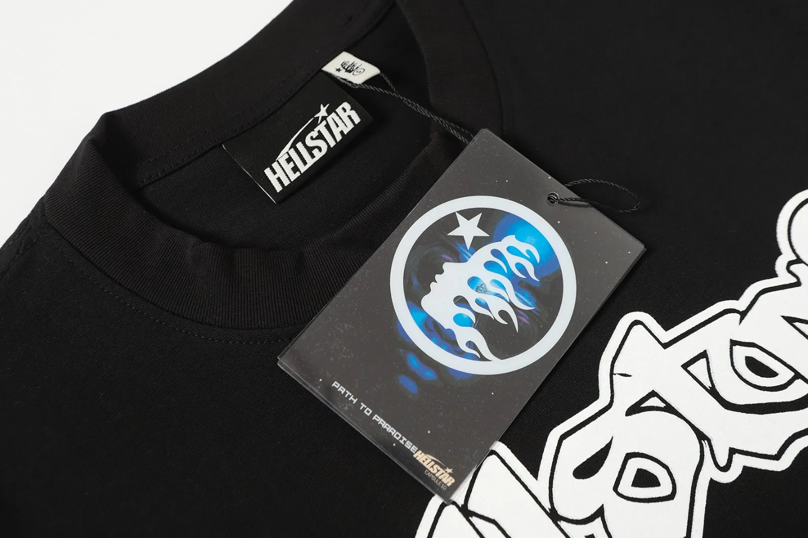 P140 Real-stock Hellstar Cross-border European and American style/street fashion brand pure cotton long-sleeved T-shirt Fabric (fabric): High-density 26-count 270-gram heavy combed double yarn pure cotton Size (size): S-M- L- X L Color (colour): Active black/ivory white 👉